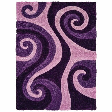UNITED WEAVERS OF AMERICA 5 ft. 3 in. x 7 ft. 2 in. Finesse Chimes Violet Rectangle Area Rug 2100 21583 58